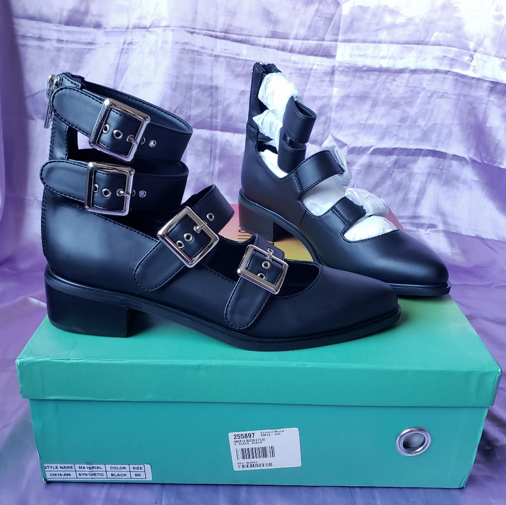 NEW Current Mood Patent Buckle Boots | Flats